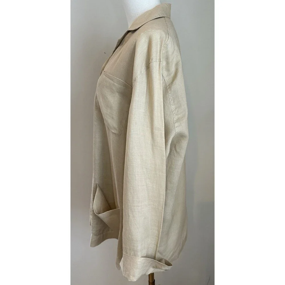 TOTO n KO for Bloomingdale’s Linen 2Pc Set Jacket & Top S/M Neutral Minimalist - Picture 6 of 16